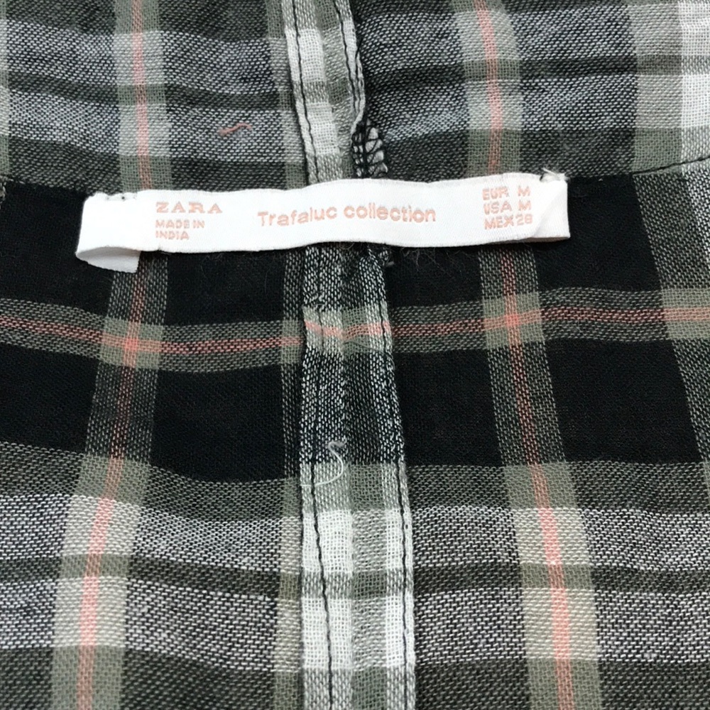 Zara Trafaluc Collection plaid embroidered top - Picture 2 of 8